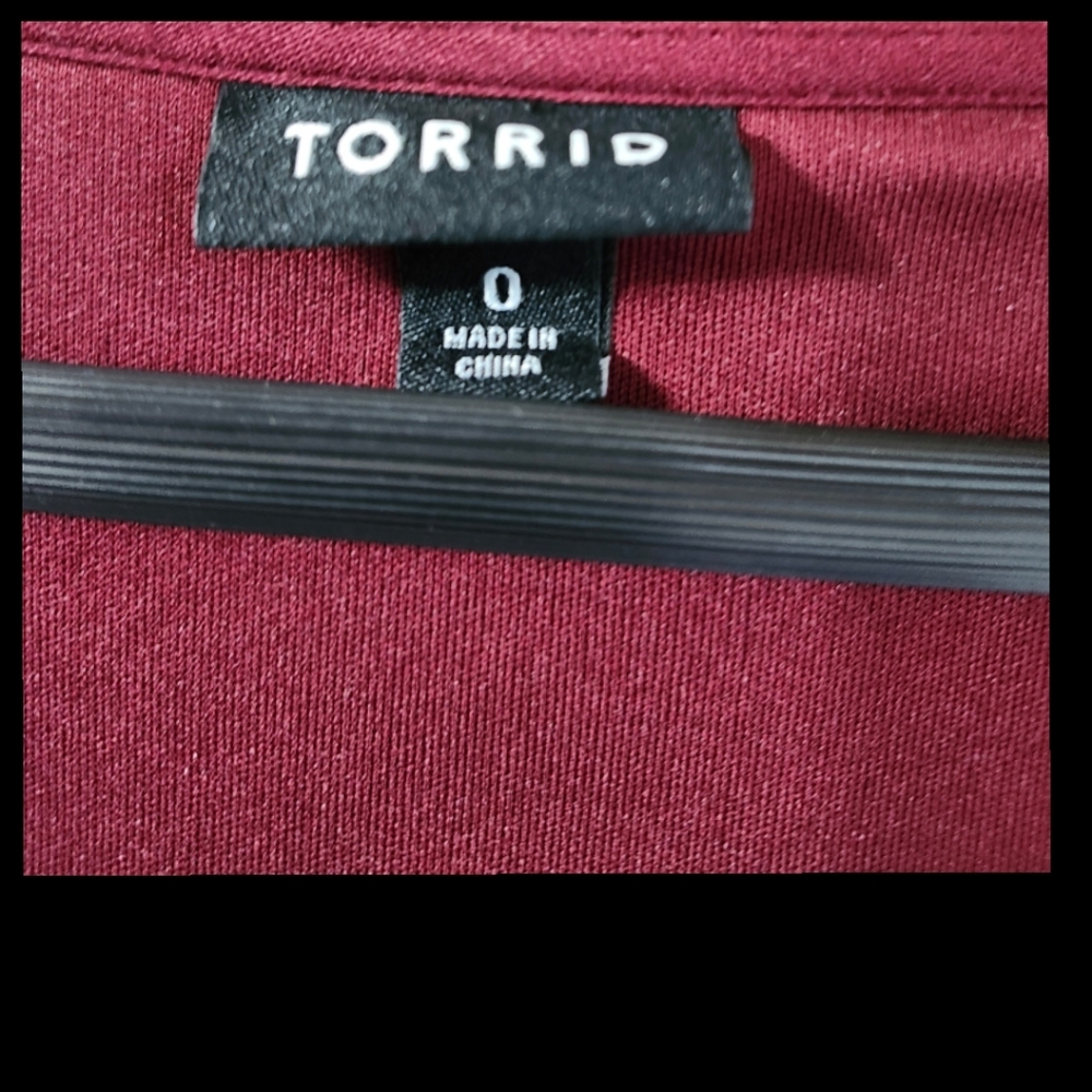 Torrid Crinkle Gauze Lace Up Tassel Tunic size 0 (L/12) - Picture 10 of 13